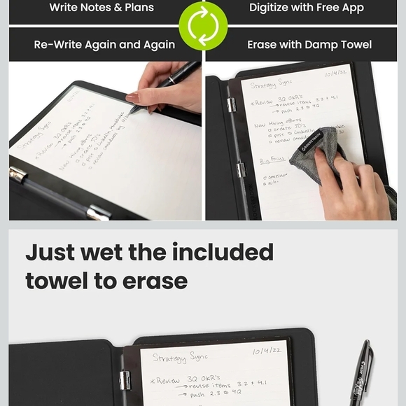 Smart Reusable Notebook - Black - Picture 2 of 2